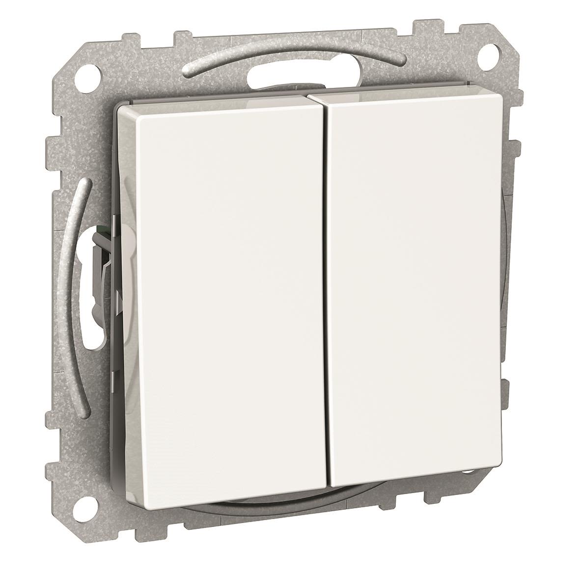 Schneider Electric Exxact WDE002116 Strömbrytare fyrkantig vippa, utan klor, vit Kron