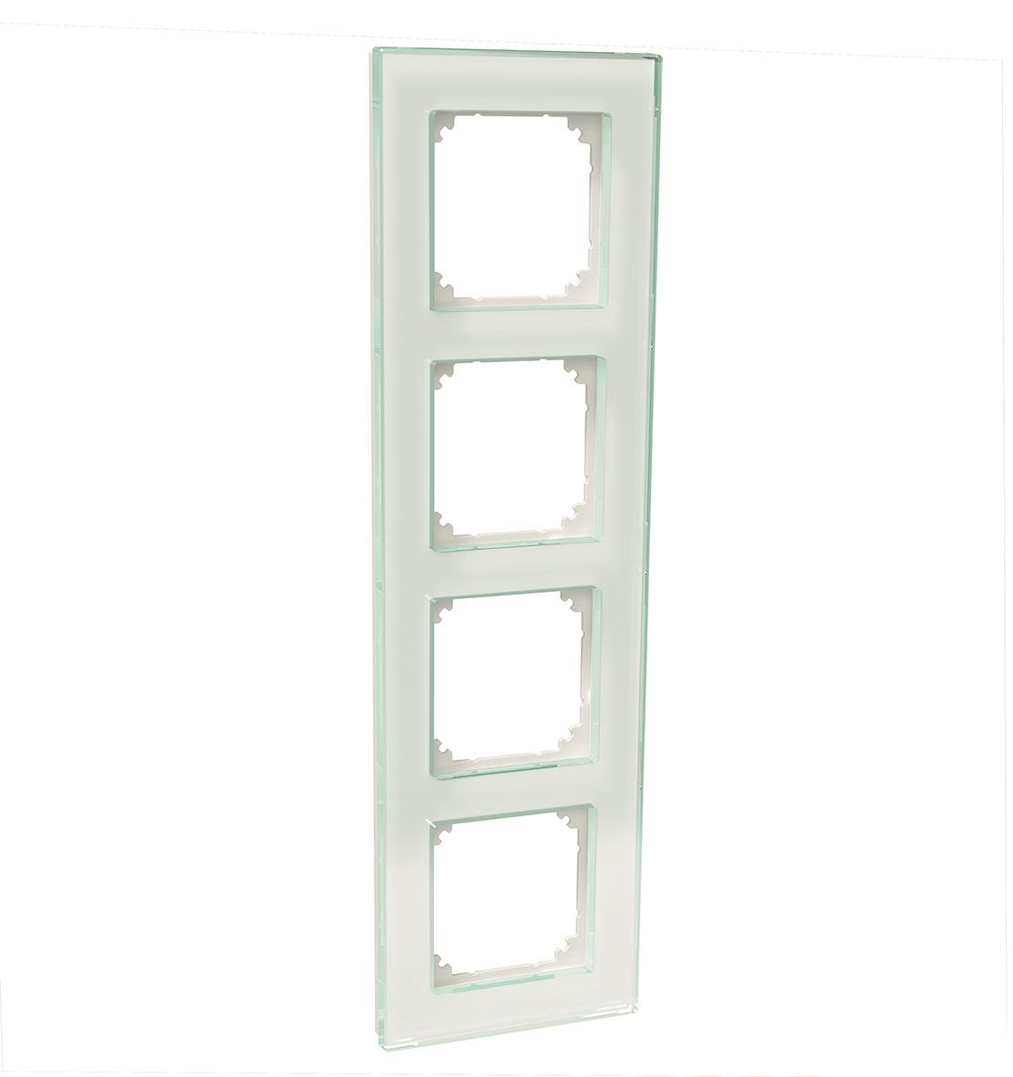 Schneider Electric Exxact Solid Kombinationsram 4-fack, glas Vit