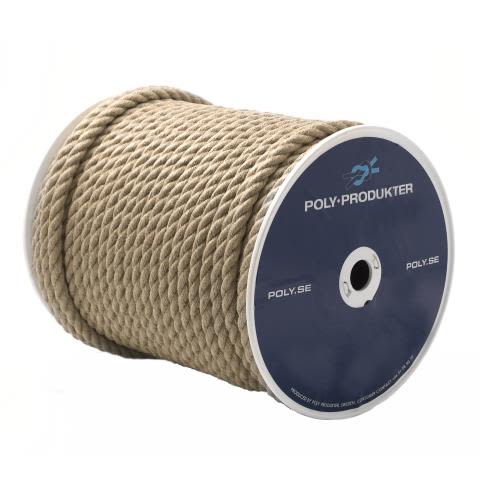 Poly-Produkter 1201102612 Tauverk 3-slaget, hamp Bruddstyrke: 850 kg (Ø 12 mm), 100 m