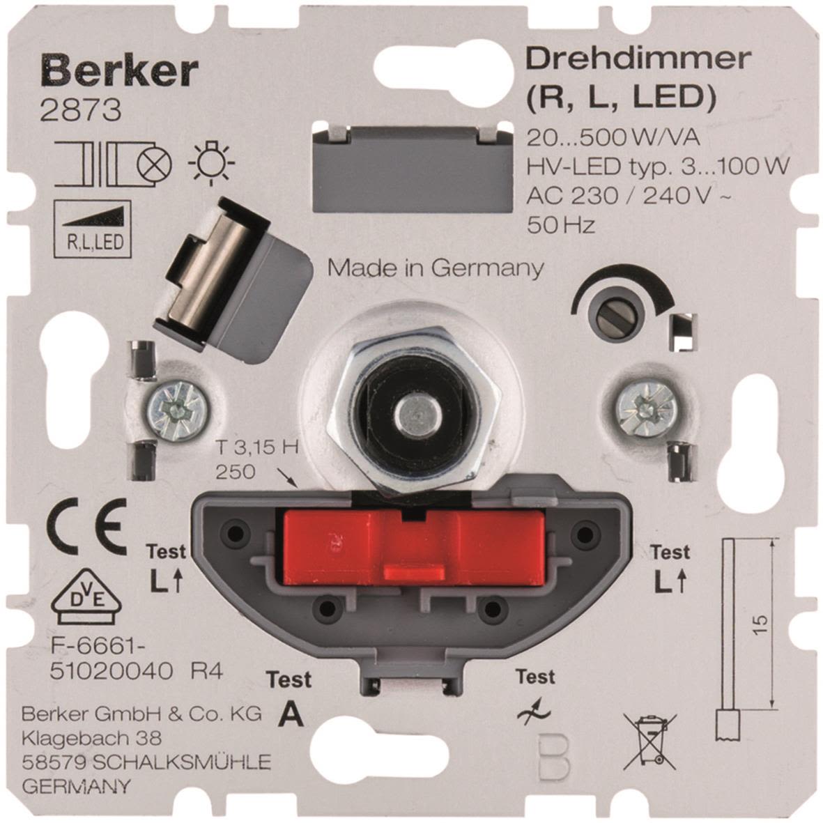 Hager 2873 Vriddimmerinsats för LED, 3-100W, S.1