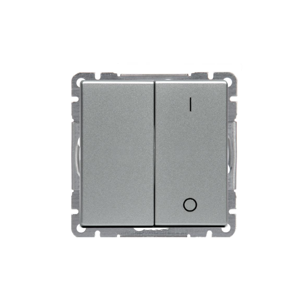 ABB Impressivo Strømbryter 2 + 1 pol Aluminium
