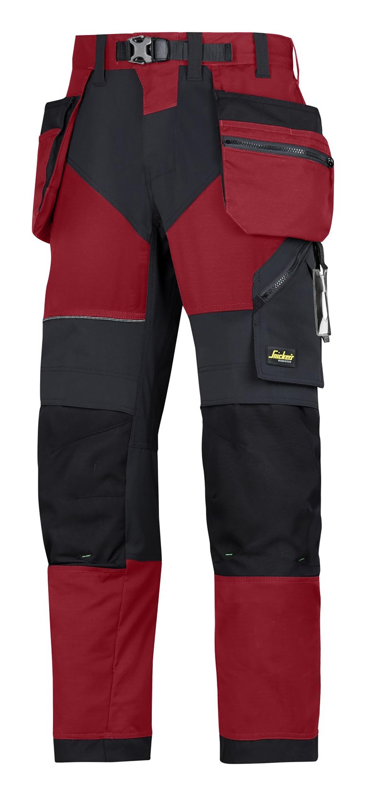 Snickers Workwear 6902 FlexiWork Arbeidsbukse rød/svart Rød/Svart