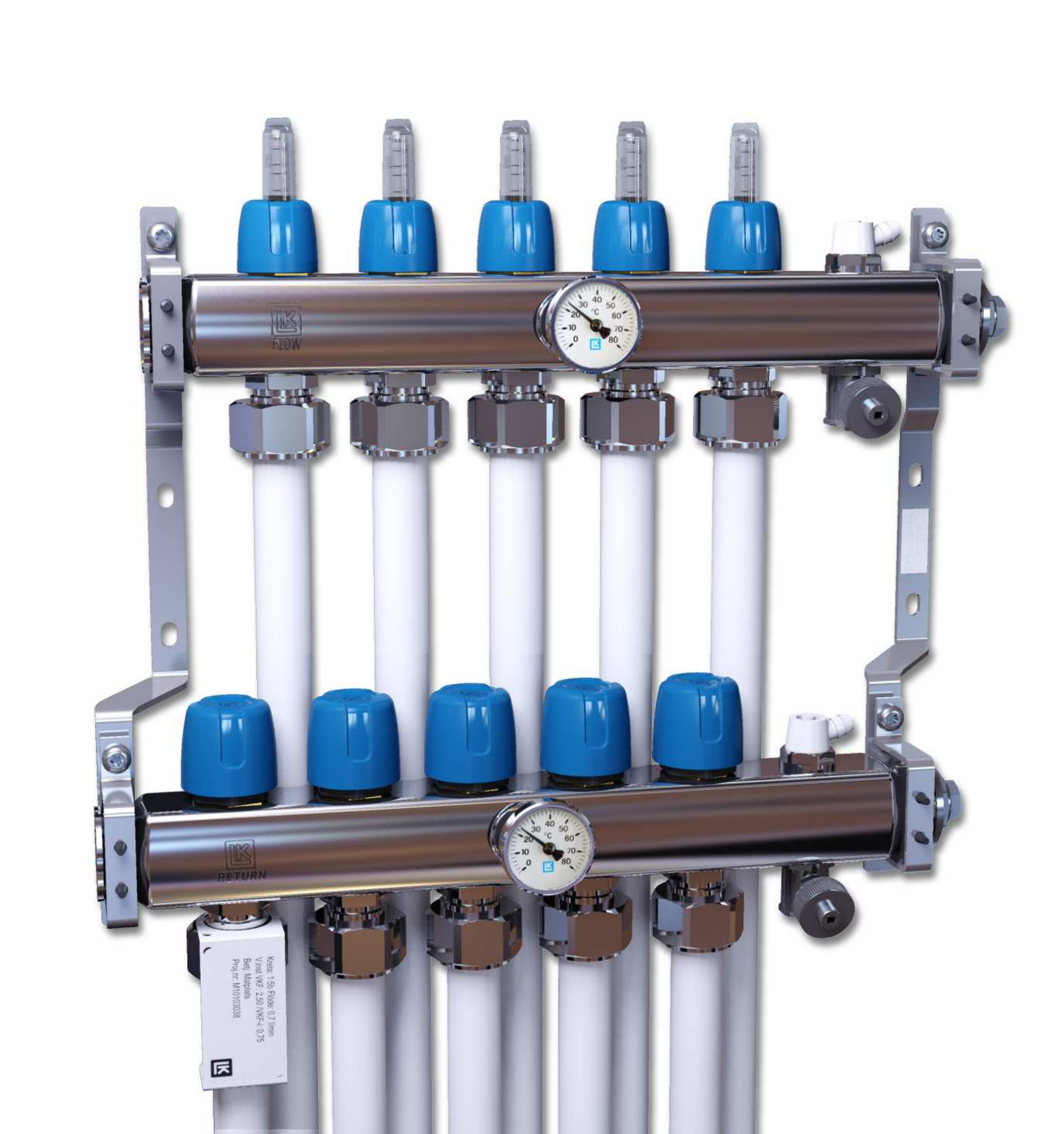 LK Systems 2419359 Värmekretsfördelare rostfritt stål 10 grupper