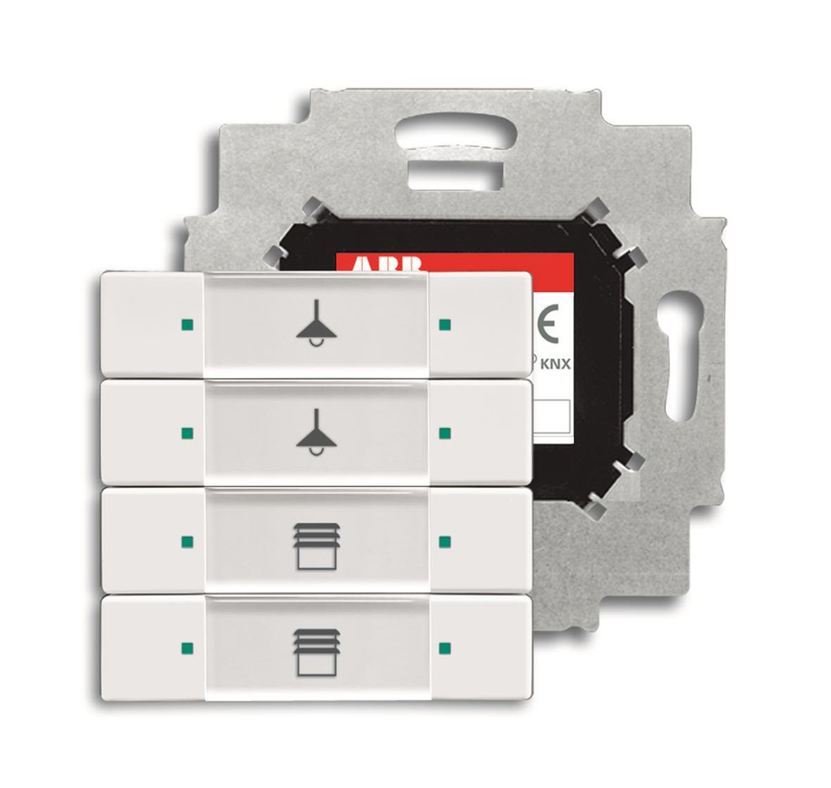ABB Impressivo 6117-0-0200 Tryckknapp 4-polig knapp, med busskopplare, KNX Vit (blank)