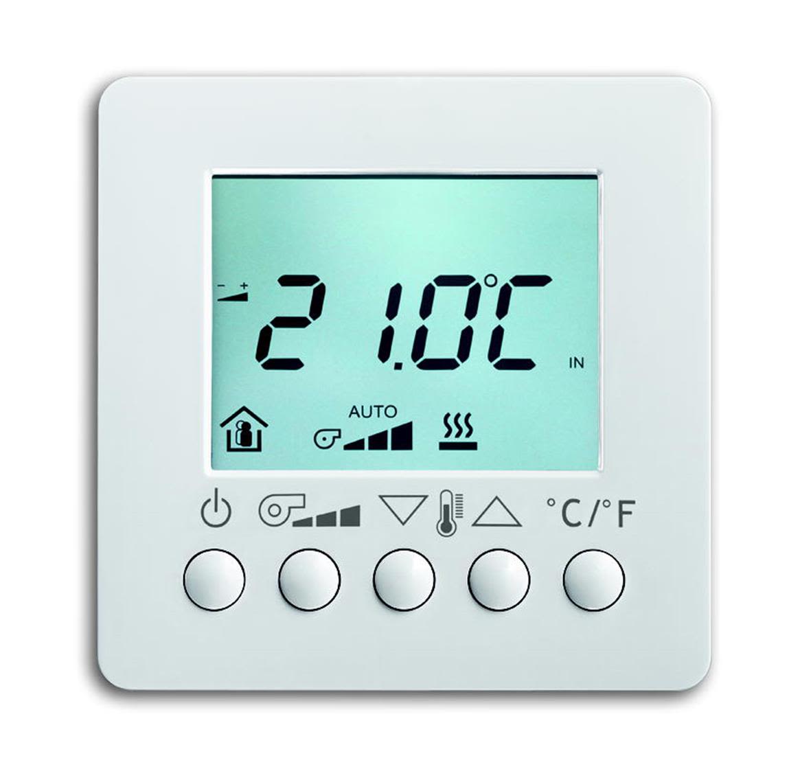 ABB 6138-0-0005 Rumstermostat HVAC, med display Aluminium