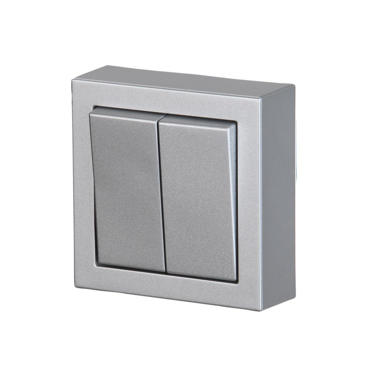 ABB Impressivo Strømbryter krone, utenpåliggende Aluminium