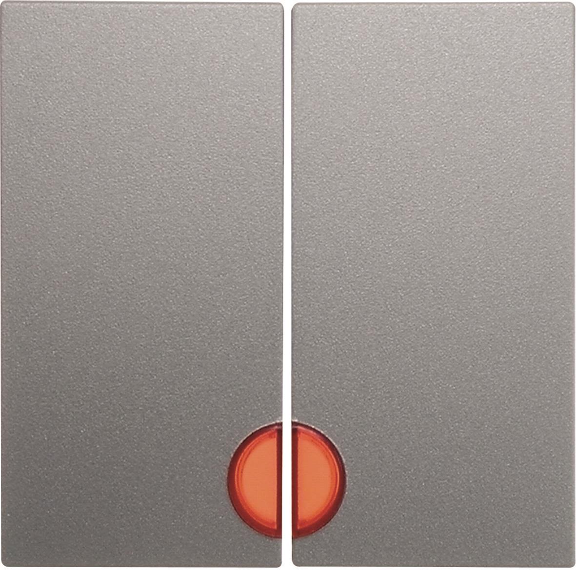Hager 16271404 Vippa dubbel, röd lins Silver