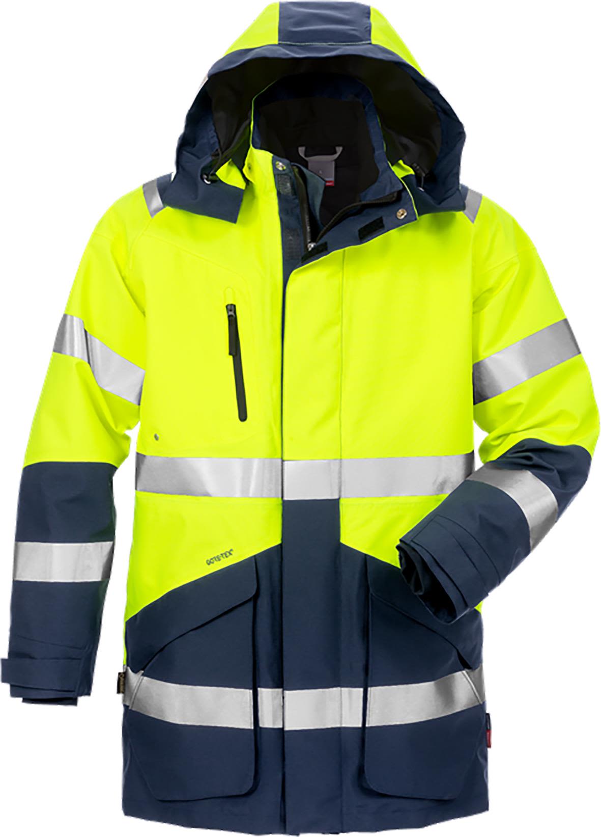Fristads 4989 GXB Vinterparkas varselgul/marineblå S