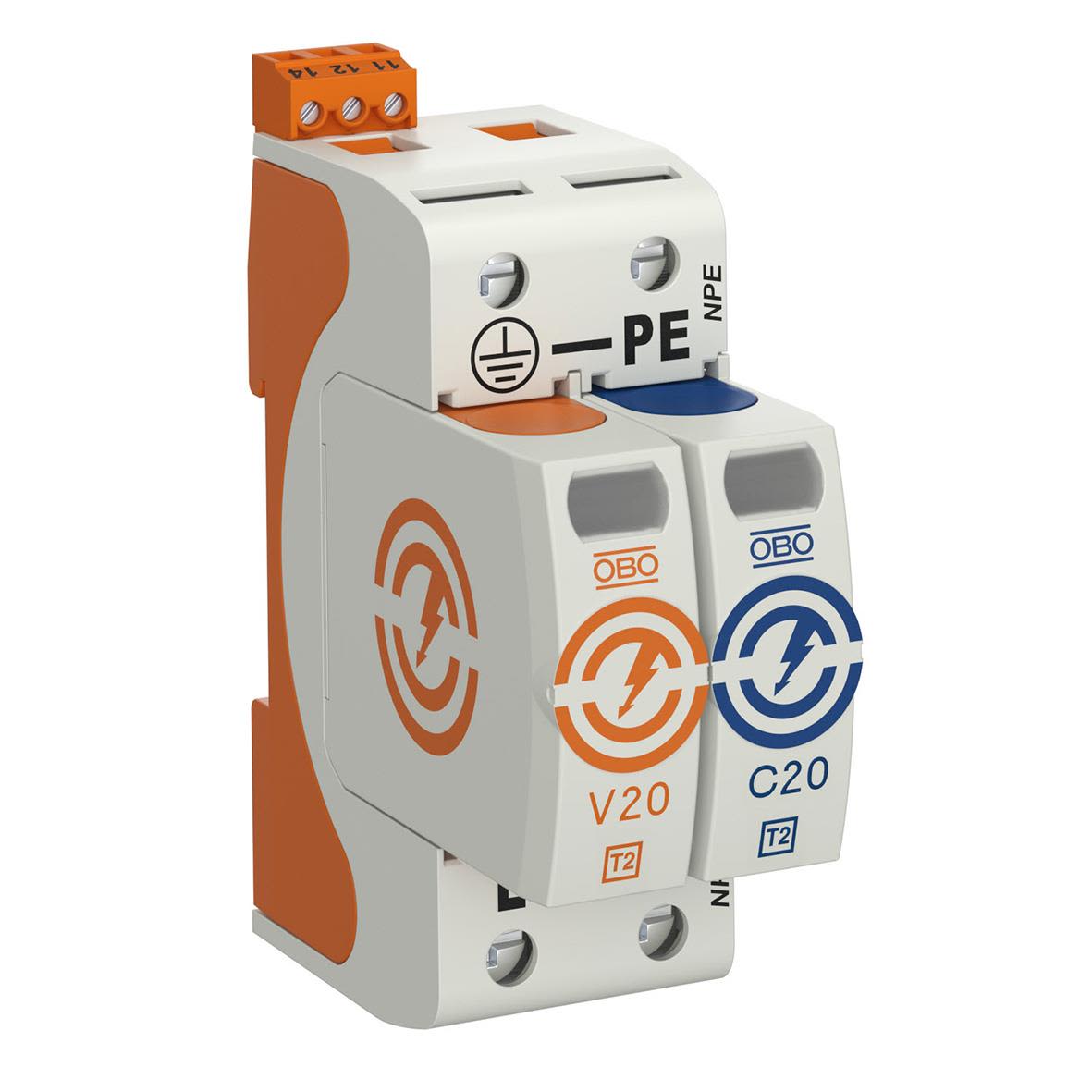 Obo Bettermann 5095331 Överspänningsskydd typ 2, 230V, IP20 1+N/PE, 2 ledare