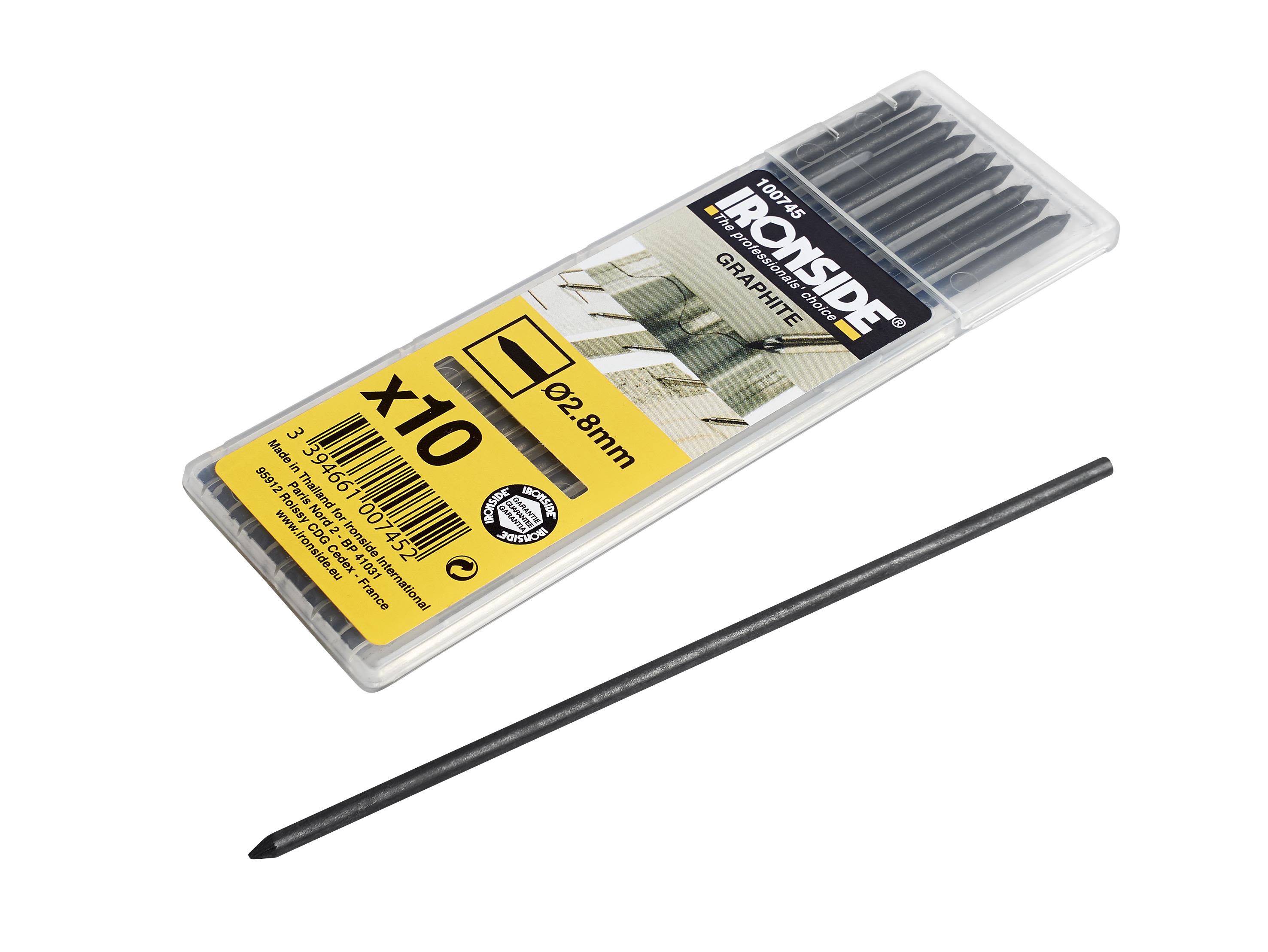 Ironside 100745 Märkstift 125 mm, grafitgrå, 10-pack