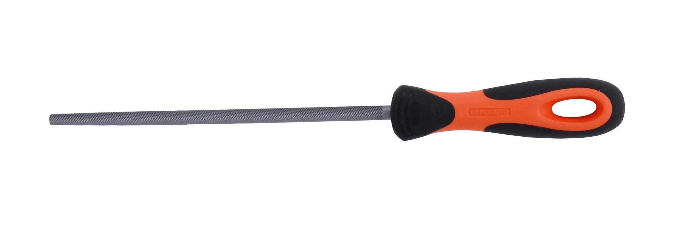 Bahco ERGO 1-230-08-2-2, Fil, Rund fil, 2. kutt, Plast, Sort, Oransje, Ergonomisk, Grep som ikke glir
