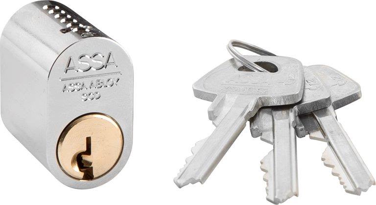 ASSA 0301 Låscylinder oval, GDS/SB