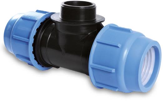 Georg Fischer 3004081002 PEM-koppling PP, T-rör, plast-utvändig gänga-plast 32 x G25