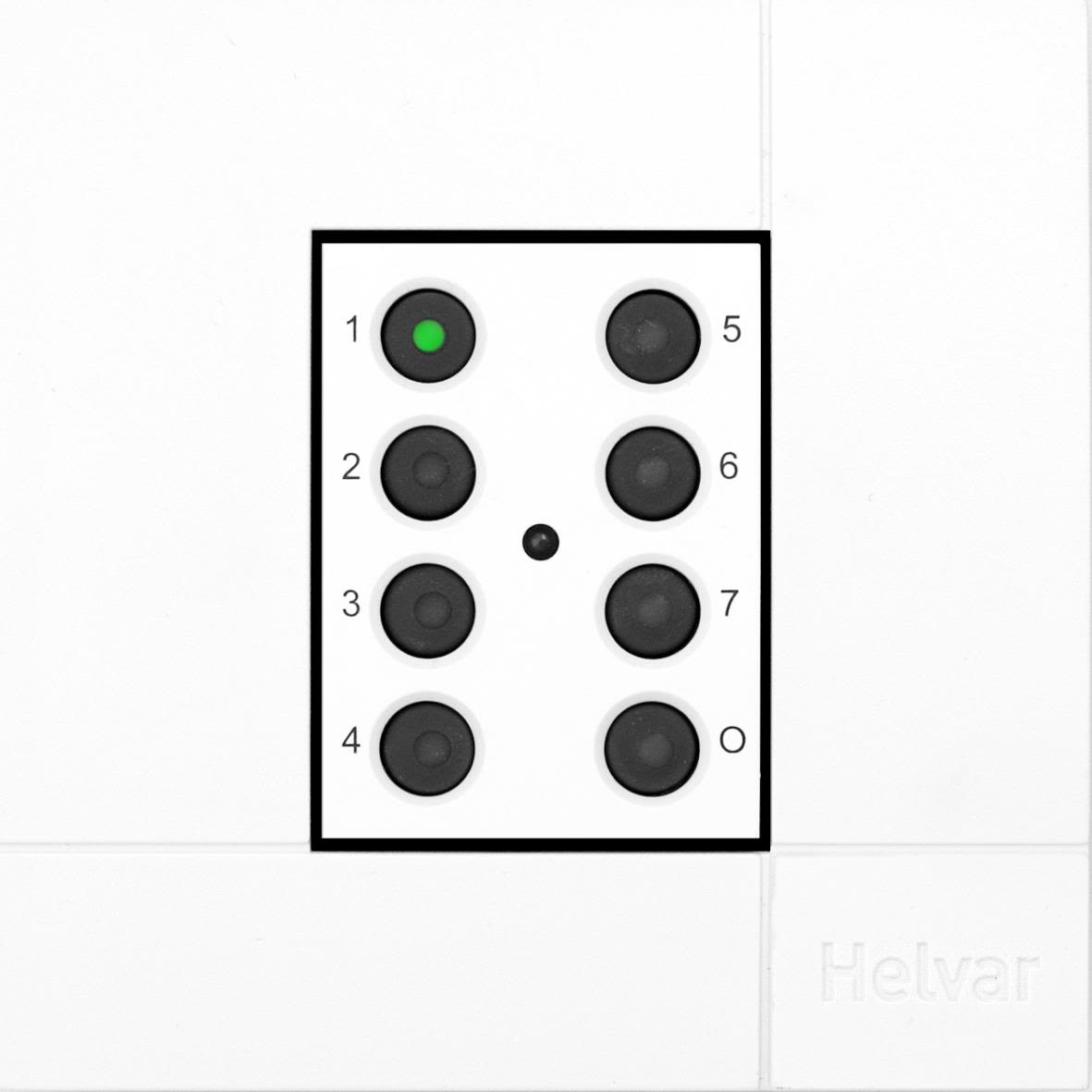 Helvar 126200 Panel 8 knapp, valg av lysscene