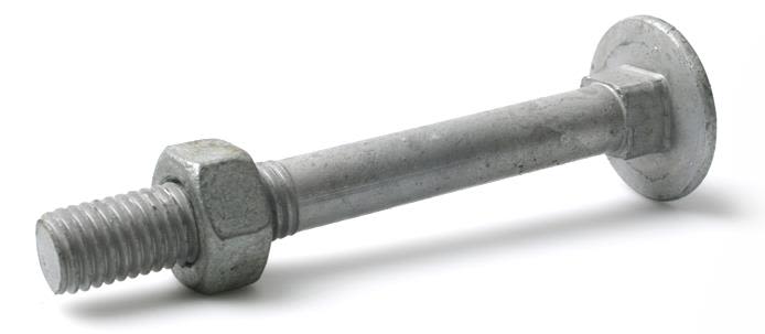 Arvid Nilsson 14916120 Vagnsbult M16 MVBF 4.6, FZV, med mutter M16x120 mm, 25-pack