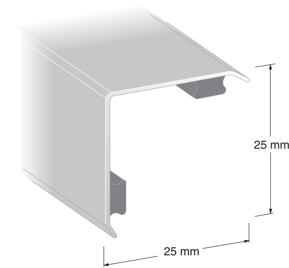 Duri 1163209 Hörnskydd självhäftande, rostfritt stål 1500 x 25 x 25 mm