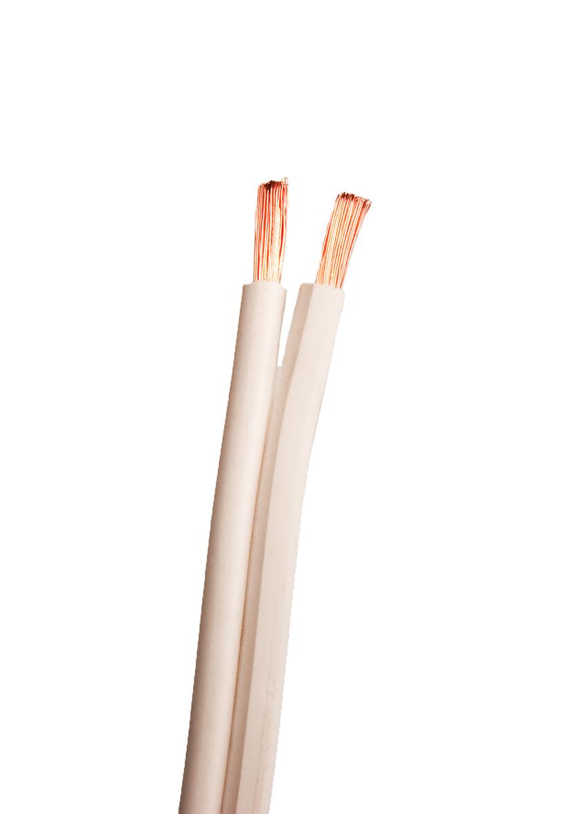 SUPRA 4866610 Høyttalerkabel 0,127 mm, syrefrie kobberkardeler 2 x 1,6, hvit, 1 m