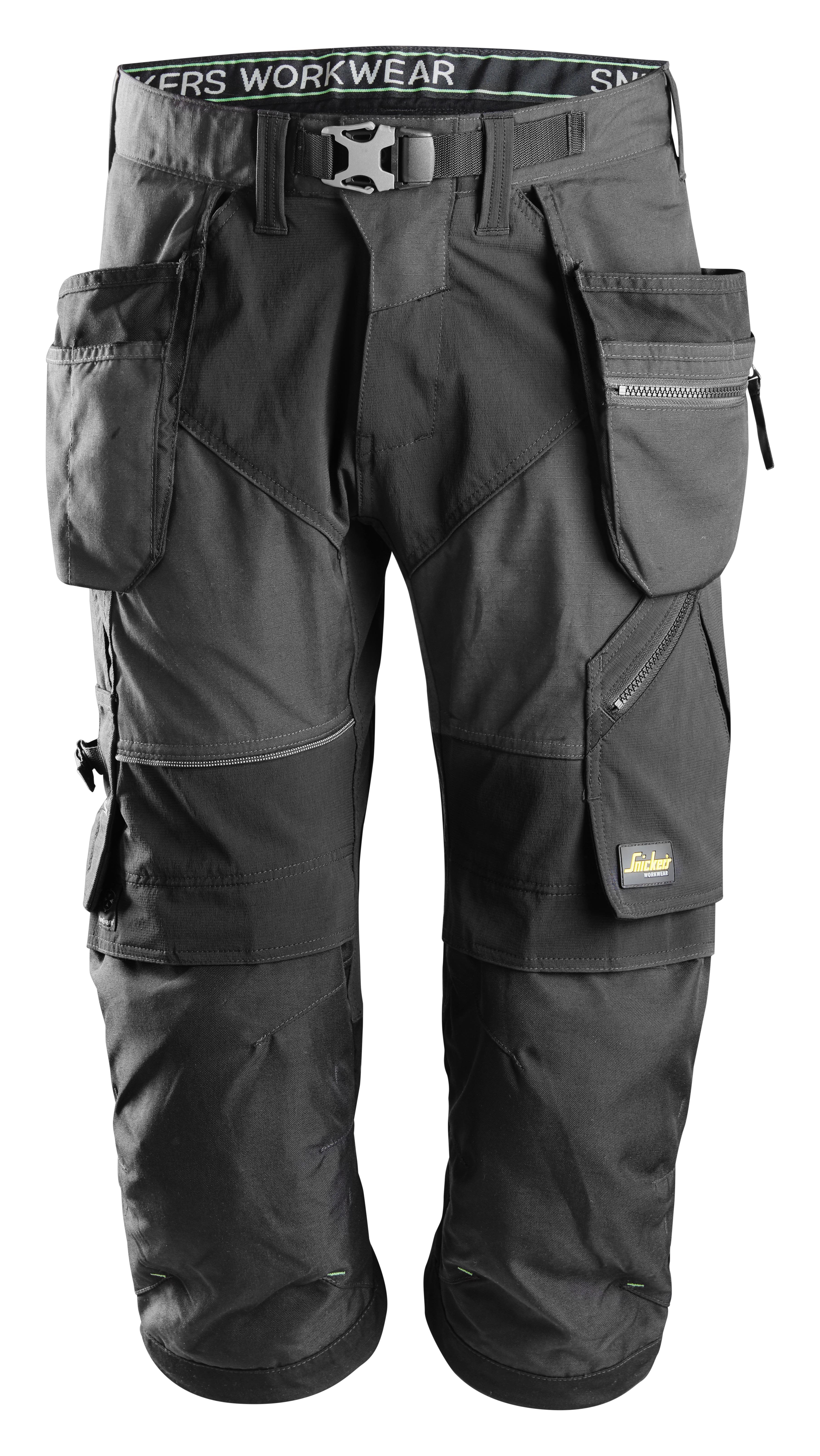 Snickers Workwear 6905 Piratbukse stålgrå/svart, med stretch Stålgrå/Svart