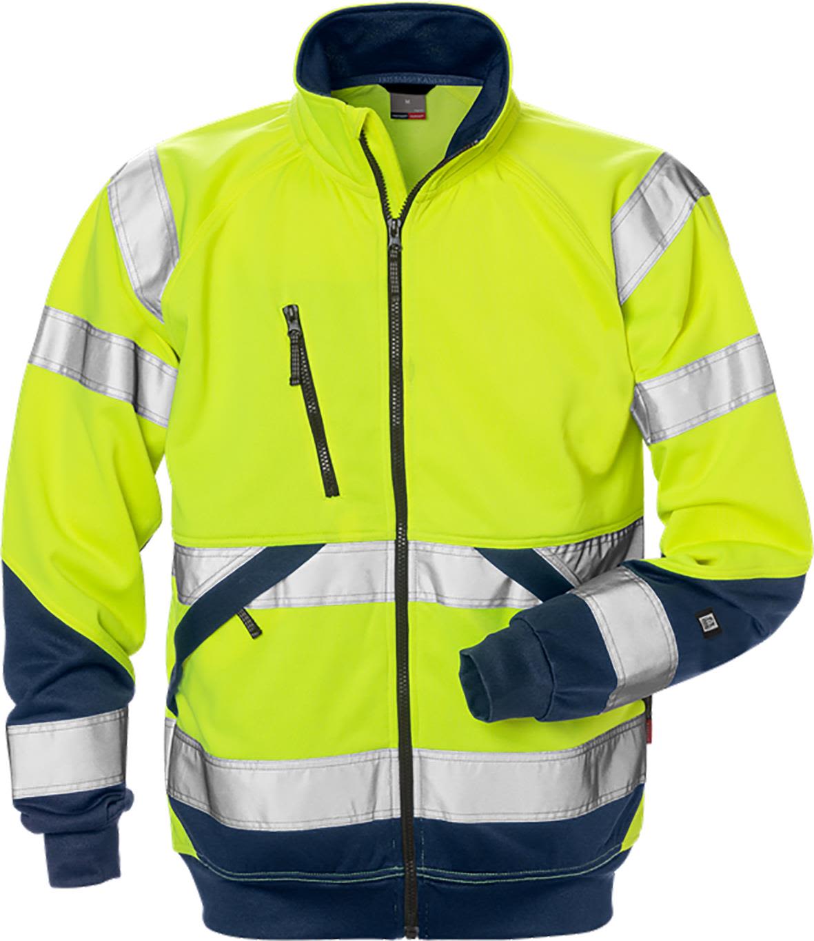 Fristads 7426 SHV Sweatshirtjakke varselgul/marineblå Varselgul/Marineblå