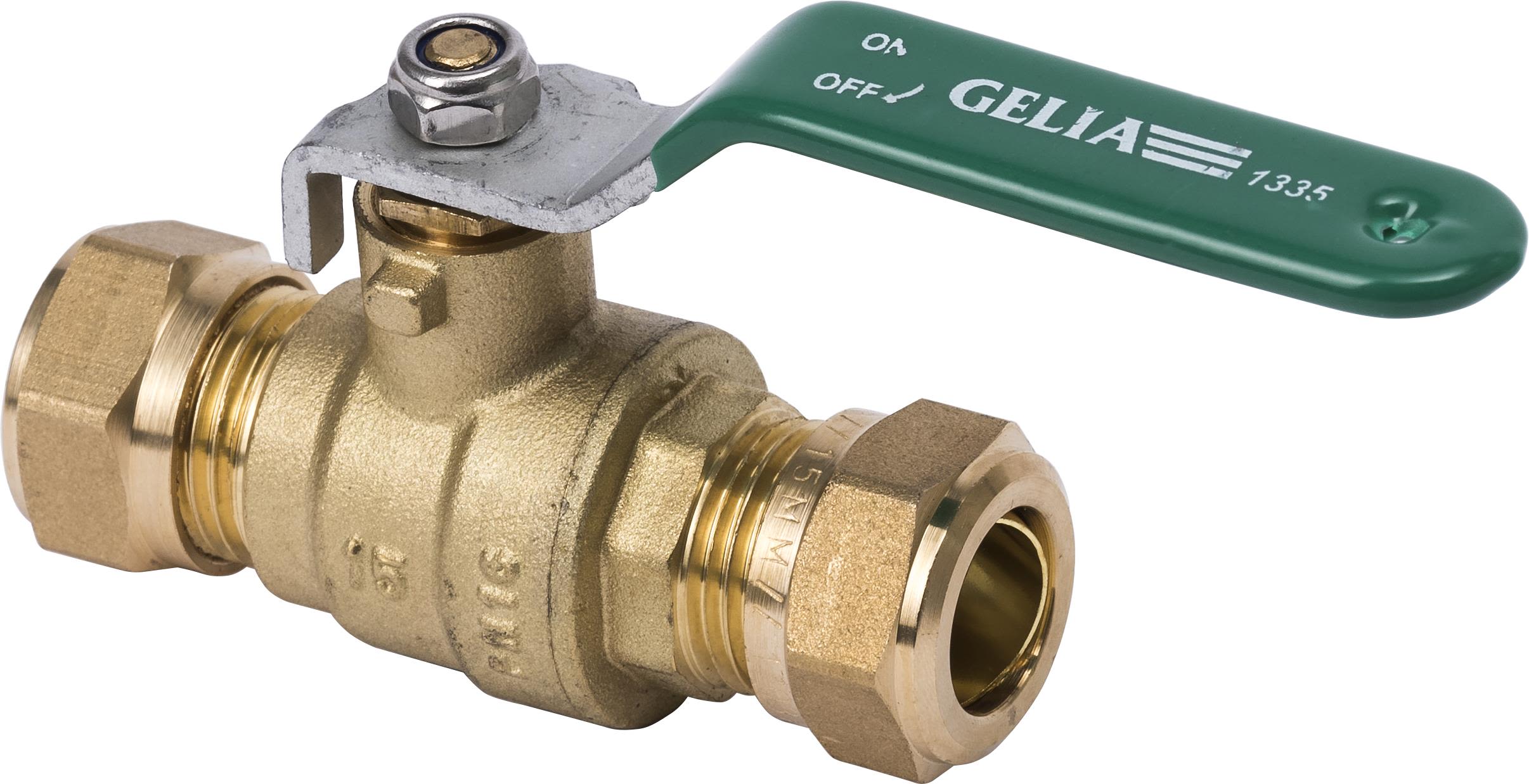 Gelia 3007015042 Kulventil klämkoppling, med spak 15 mm
