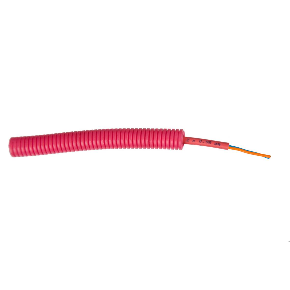 NKT 16/ELQYB Kabel forhåndslagt, 2 x 1 mm 100 m, ytre Ø 16 mm