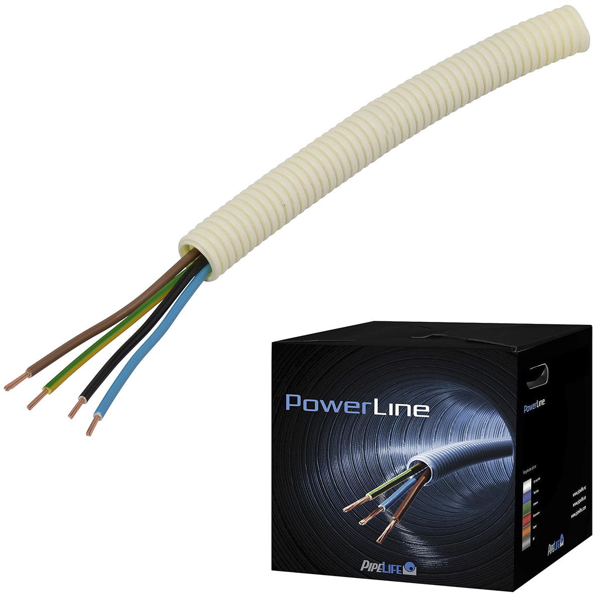 Pipelife FK PowerLine Kabel forhåndslagt, PVC- og halogenfri 4G 1,5 mm², 16 mm x 100 m