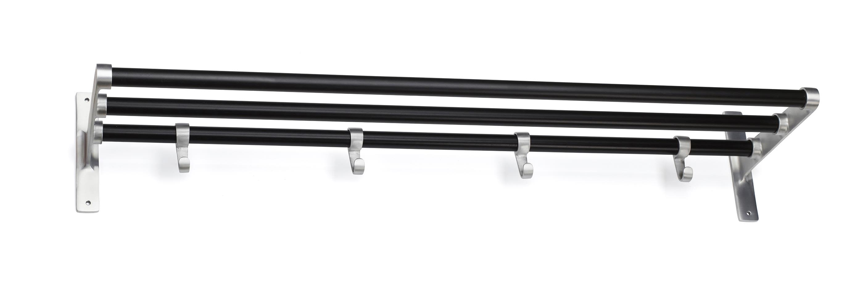 Habo Elegant Hatthylle Aluminium/svart, 1000 mm