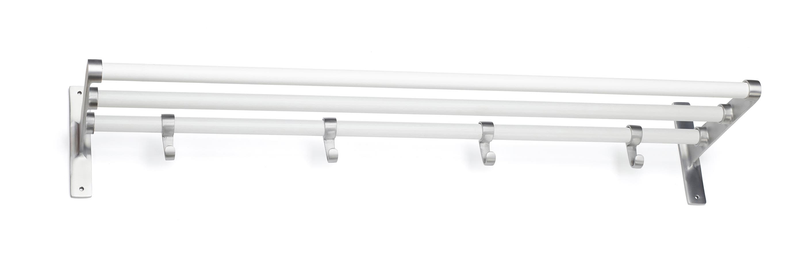 Habo Elegant Hatthylle Aluminium/hvit, 6000 mm