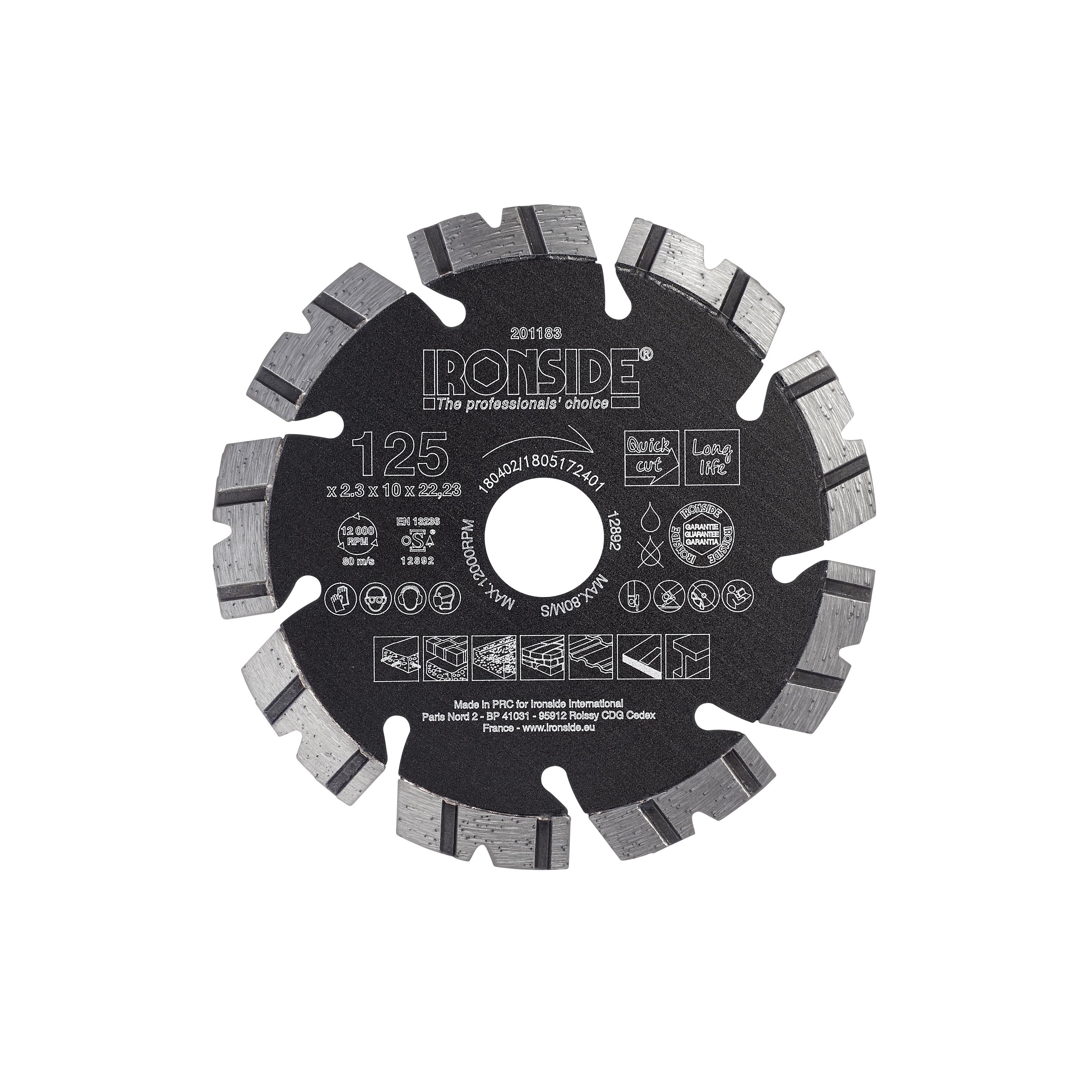 Ironside 201183 Diamantkapskiva 125 x 22,23 x 2,3 x 10 mm