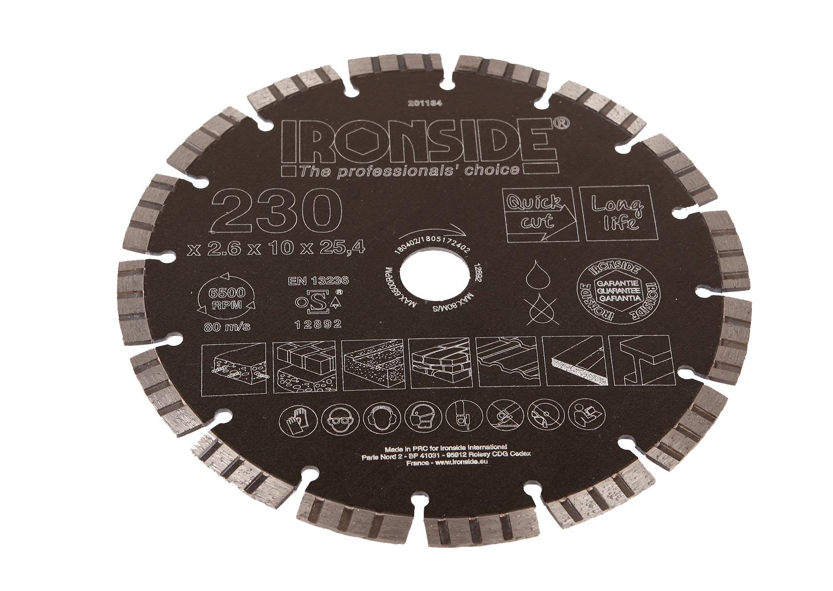 Ironside 201184 Diamantkapskiva 230 x 22,23 x 2,6 x 10 mm