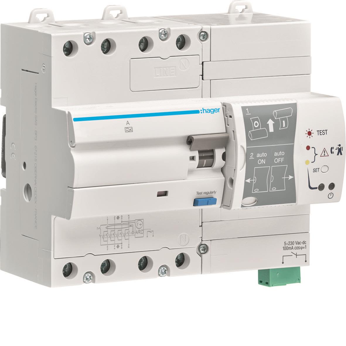 Hager CDA463RA Jordfelsbrytare 4-polig, 400 V 63 A
