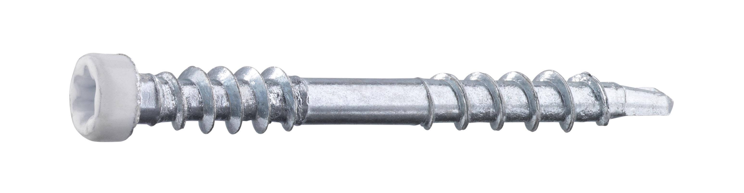 Grabber LTX35VITC Listskrue med bits 3,3 x 35 mm 100-pakning Hvit