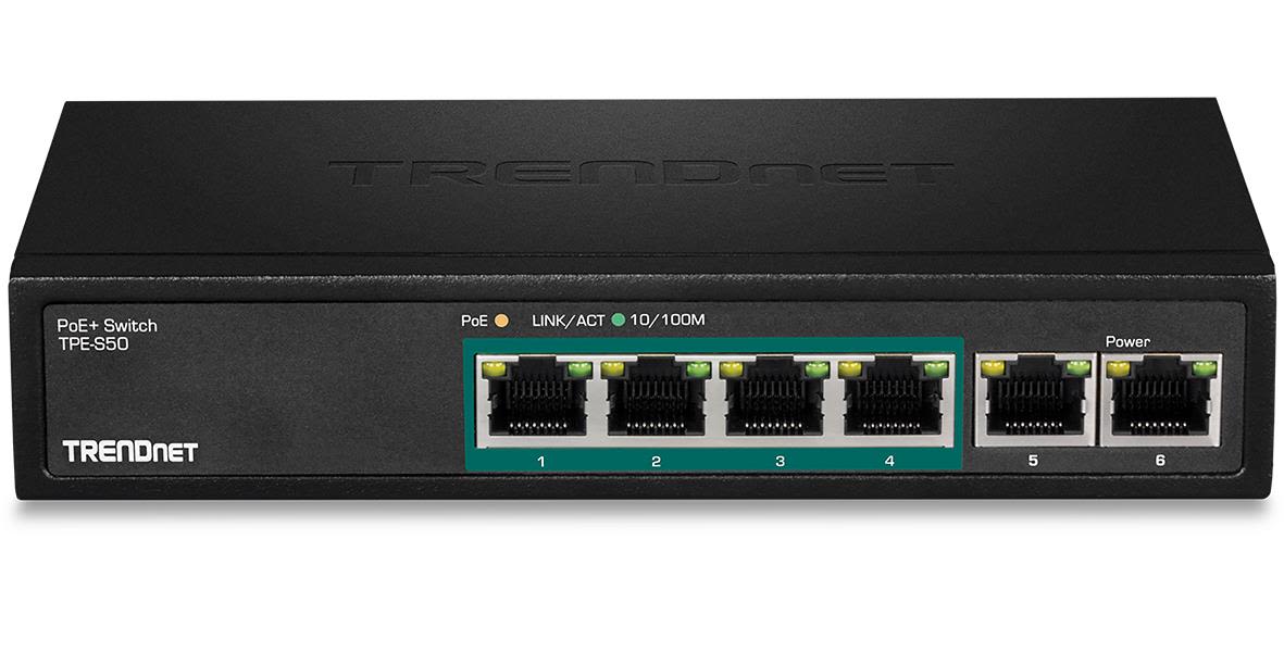 TRENDnet TPE-S50 Omskifter metal 4 porte