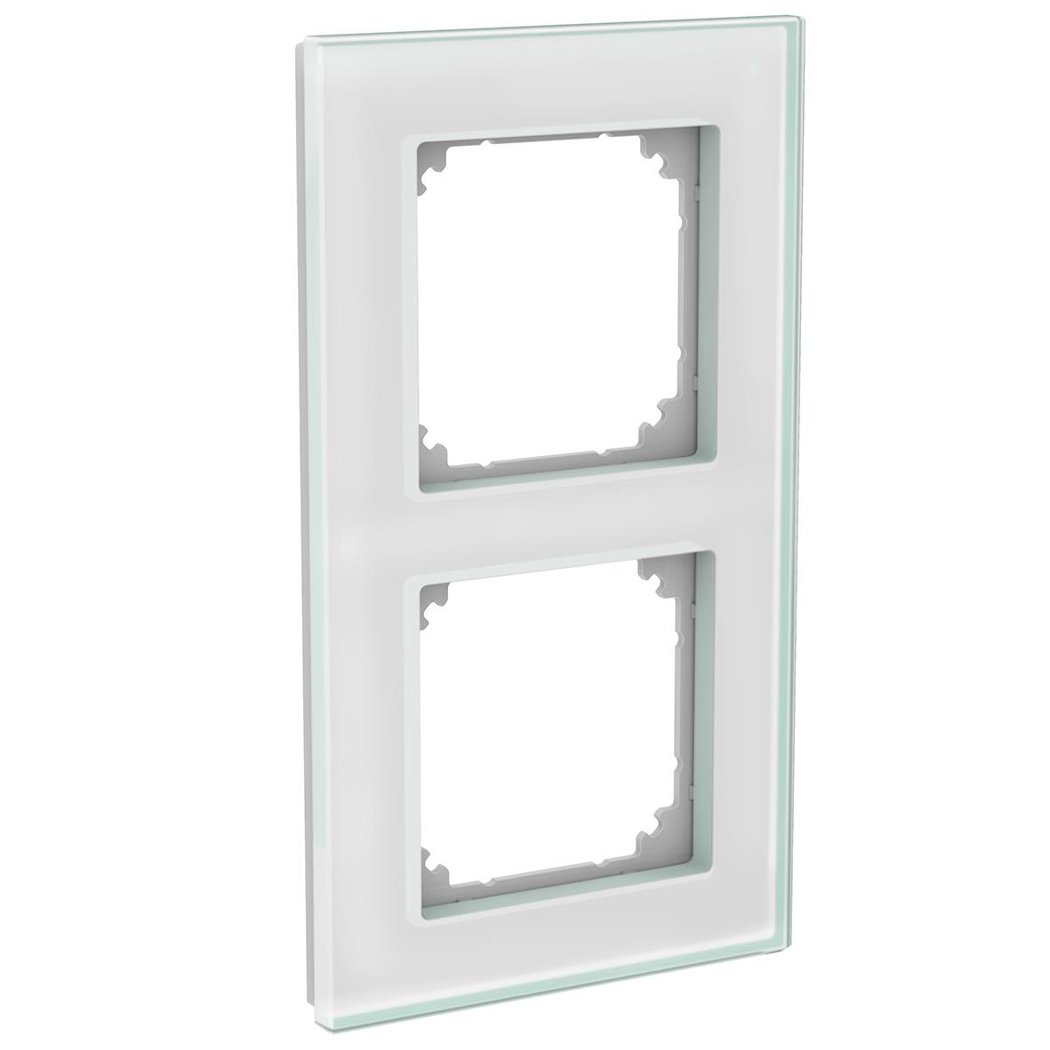 Schneider Electric WDE004036 Kombinationsram glas, solid, vit 2-fack