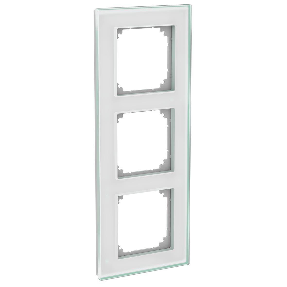 Schneider Electric WDE004037 Kombinationsram glas, solid, vit 3-fack