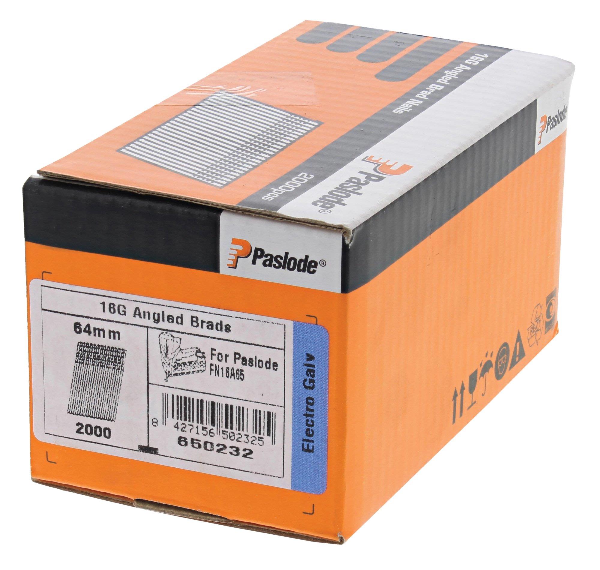 Paslode 650232 Dykkert AF16 FZB, 2000-pakning 64 mm