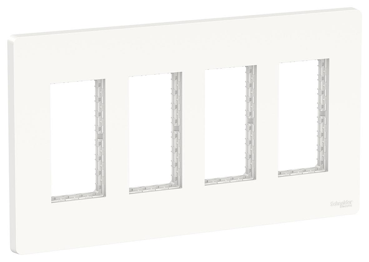 Schneider Electric NU024418 Täckram vertikal, vit 4 rader
