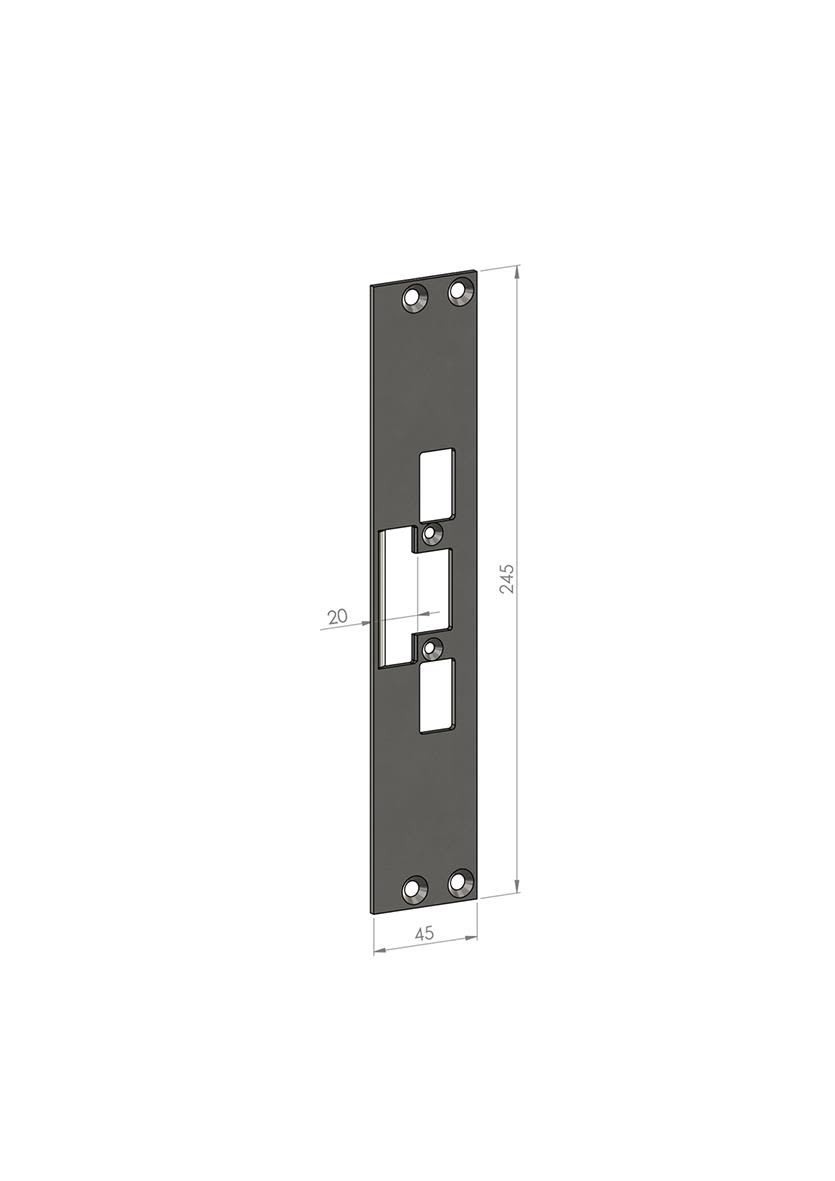 SAFETRON SA-31/20 Monteringsstolpe plan, rostfritt stål 20 mm