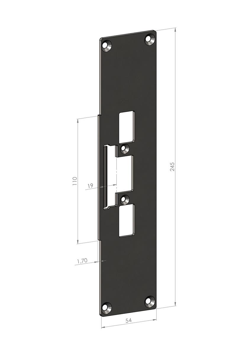 SAFETRON SA-43 Monteringsstolpe plan, rostfritt stål