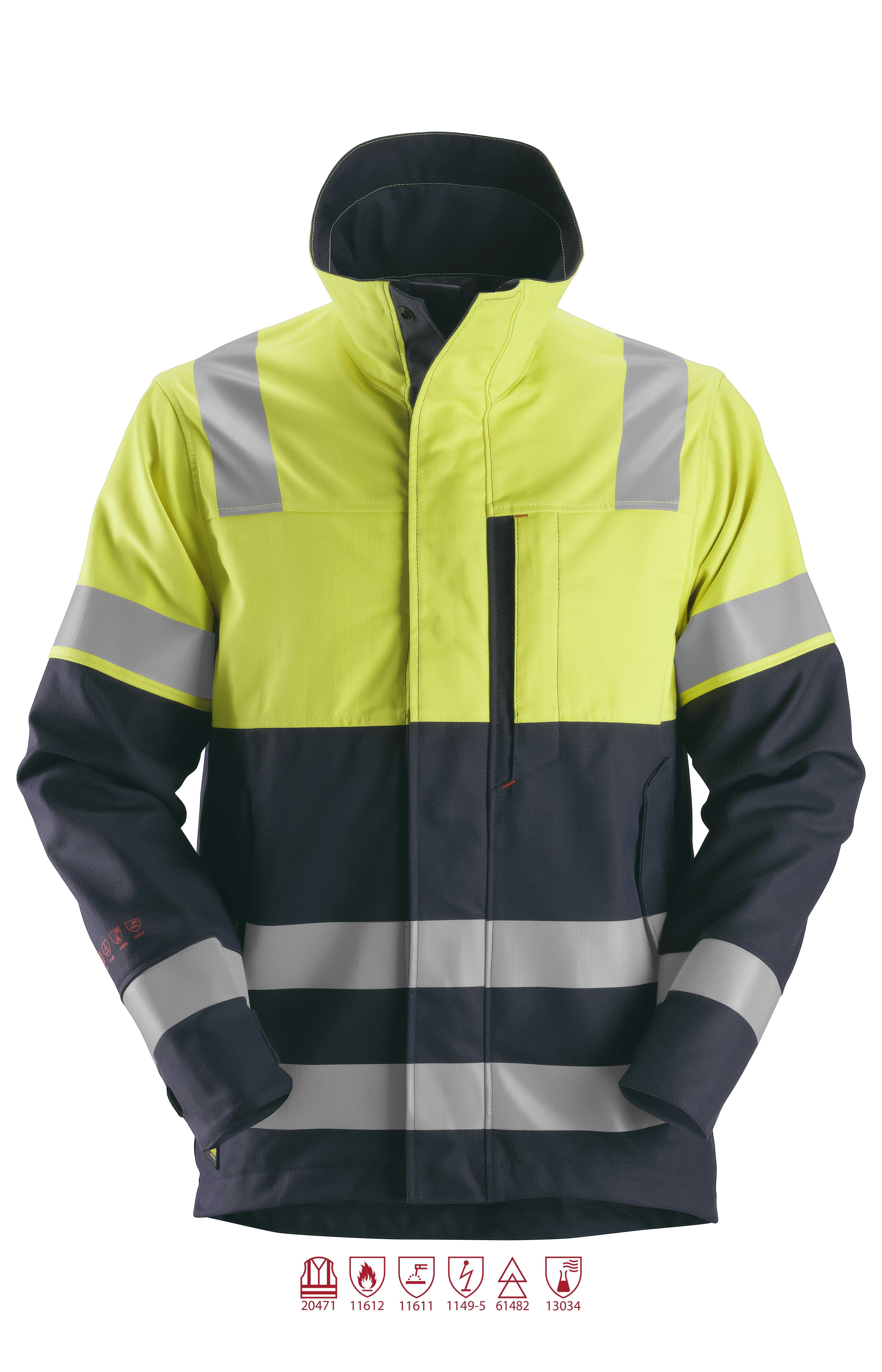 Snickers Workwear 1560 ProtecWork Jakke varsel, marineblå/gul S