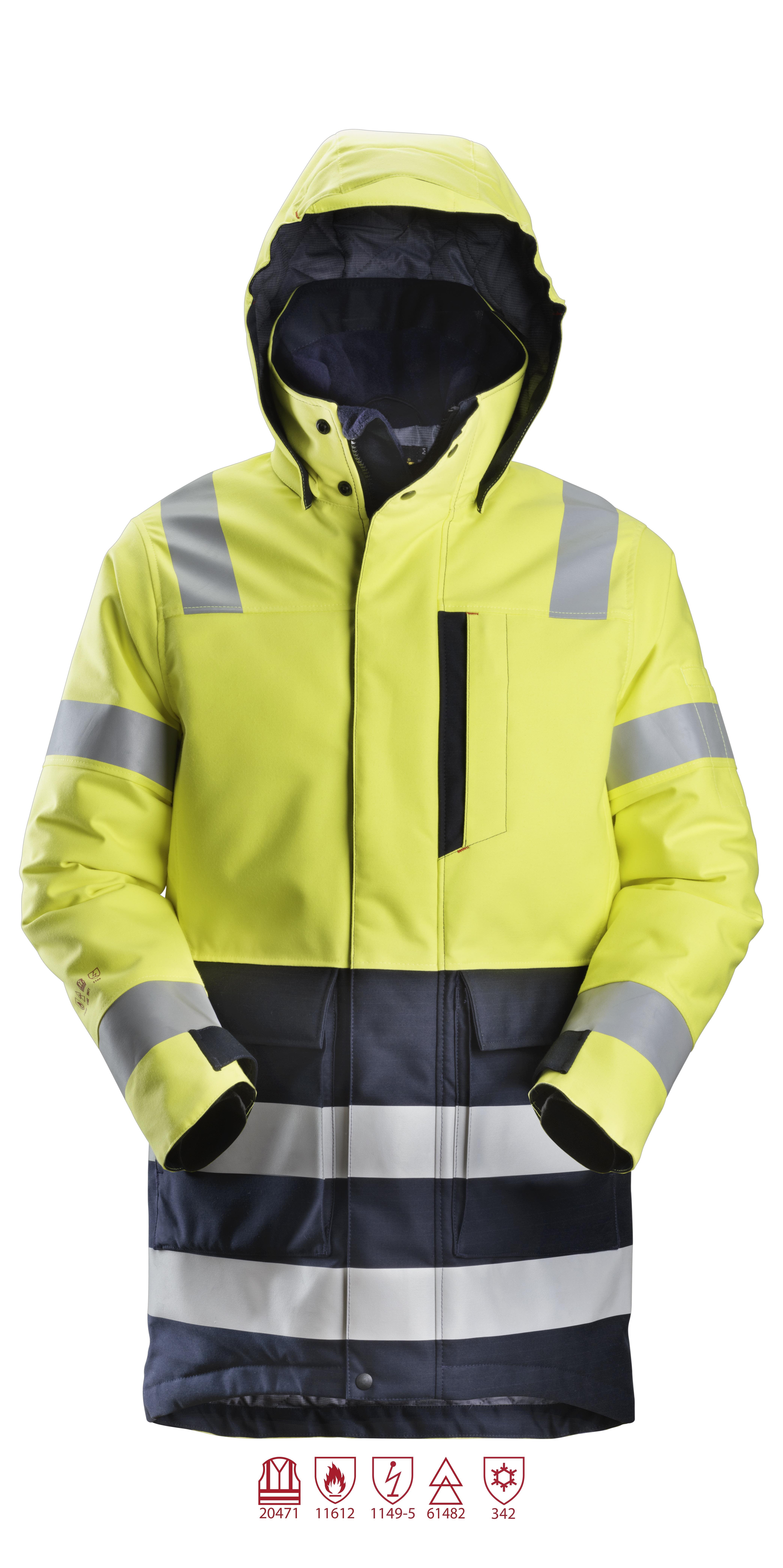 Snickers Workwear 1860 ProtecWork Parkas varsel gul/marineblå Varsel Gul/Marineblå