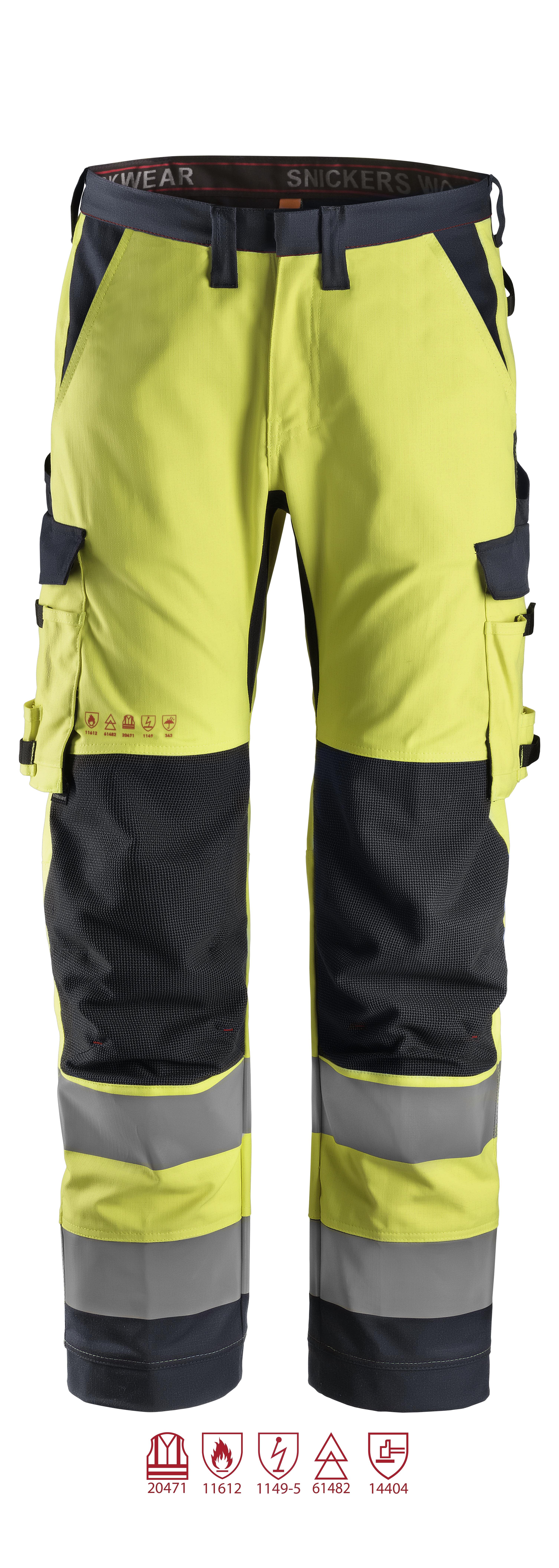 Snickers Workwear 6361 ProtecWork Arbeidsbukse varsel, gul 158