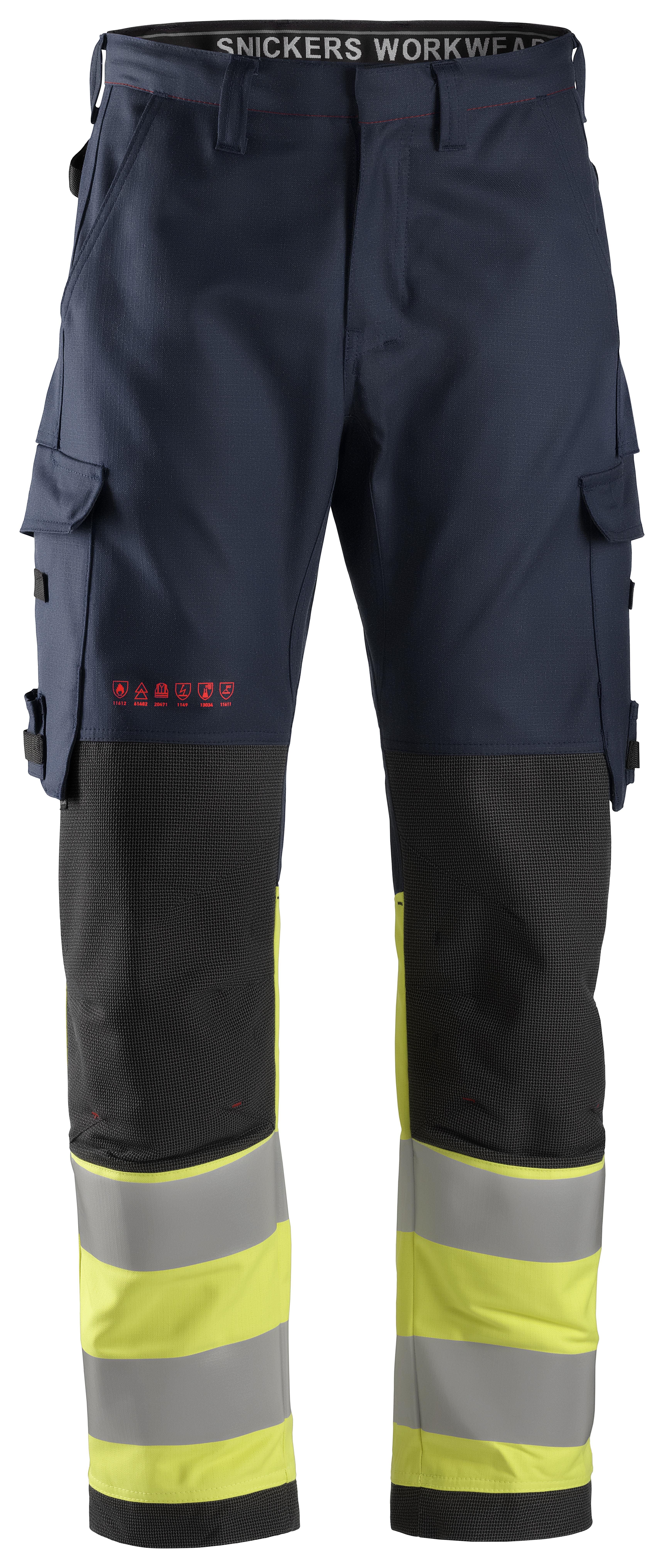 Snickers Workwear 6363 ProtecWork Arbeidsbukse varsel, gul/marineblå 48