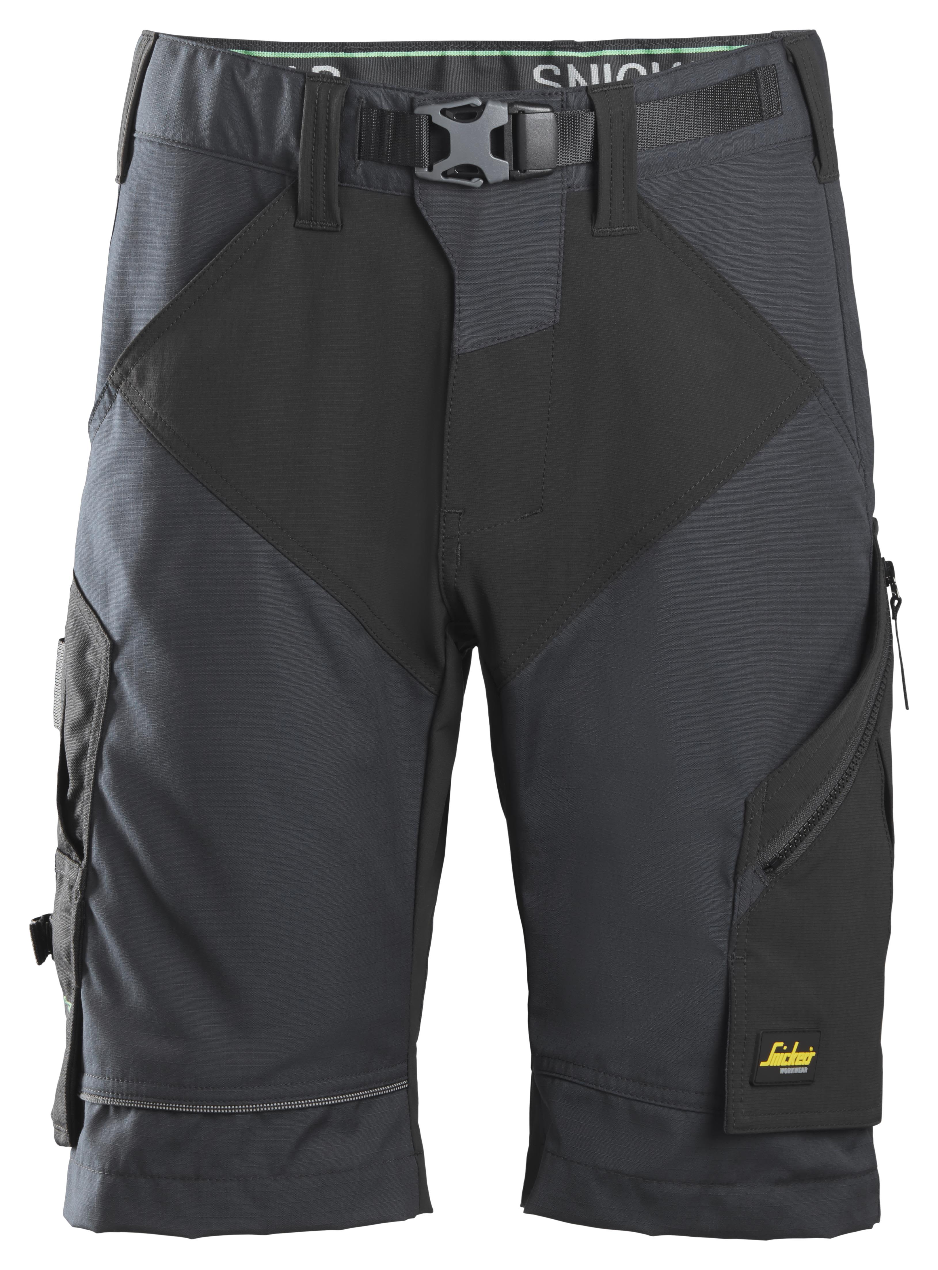 Snickers Workwear 6914 FlexiWork Arbeidsshorts grå/svart Grå/Svart