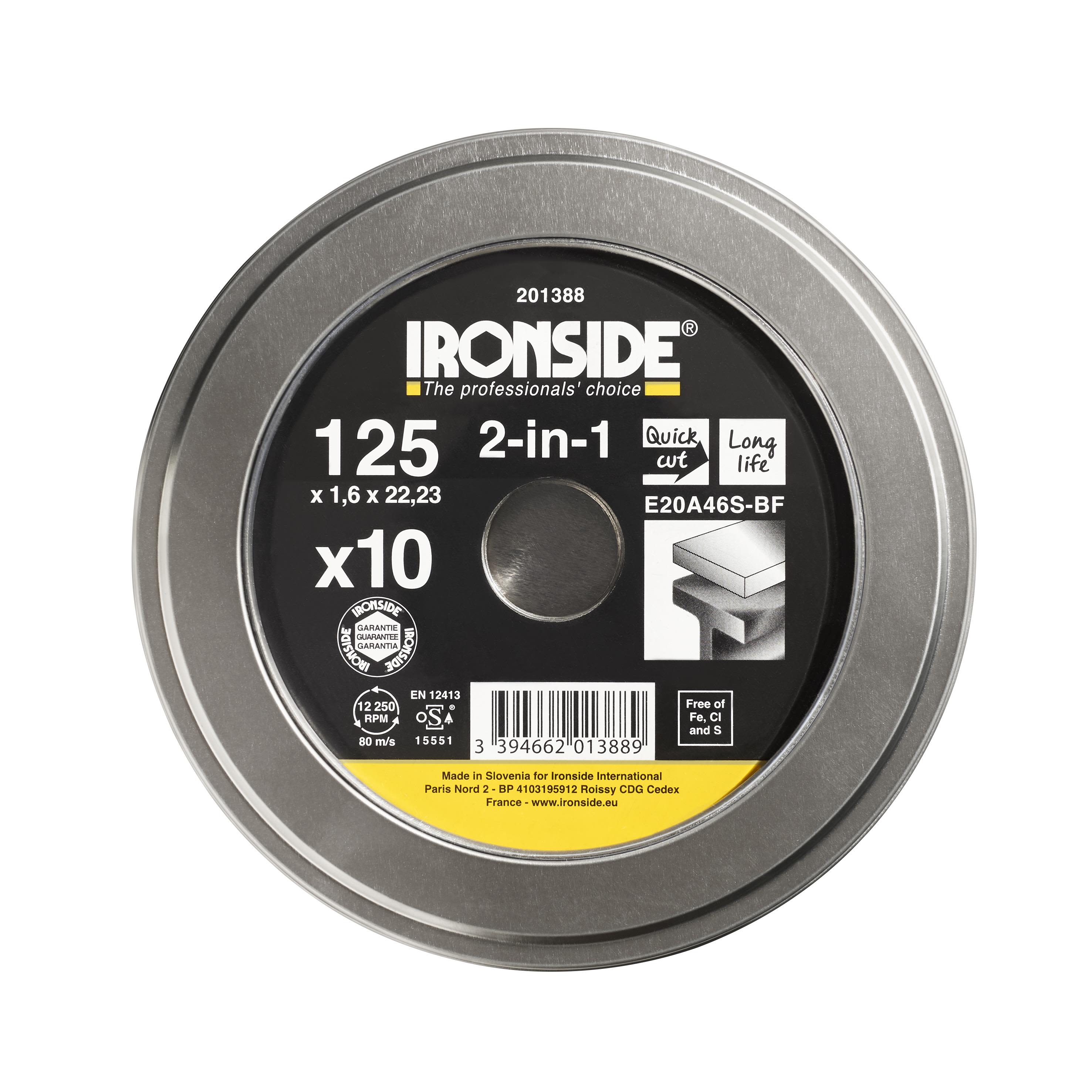 Ironside 201388 Kapskiva 125 mm, 10-pack 125x1,6x22 mm