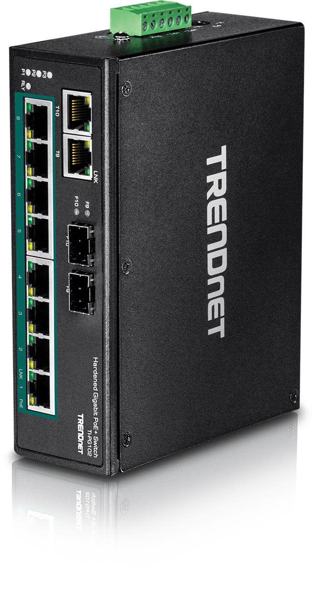 TRENDnet TI-PG102 Switch industri, PoE+TI-PG102