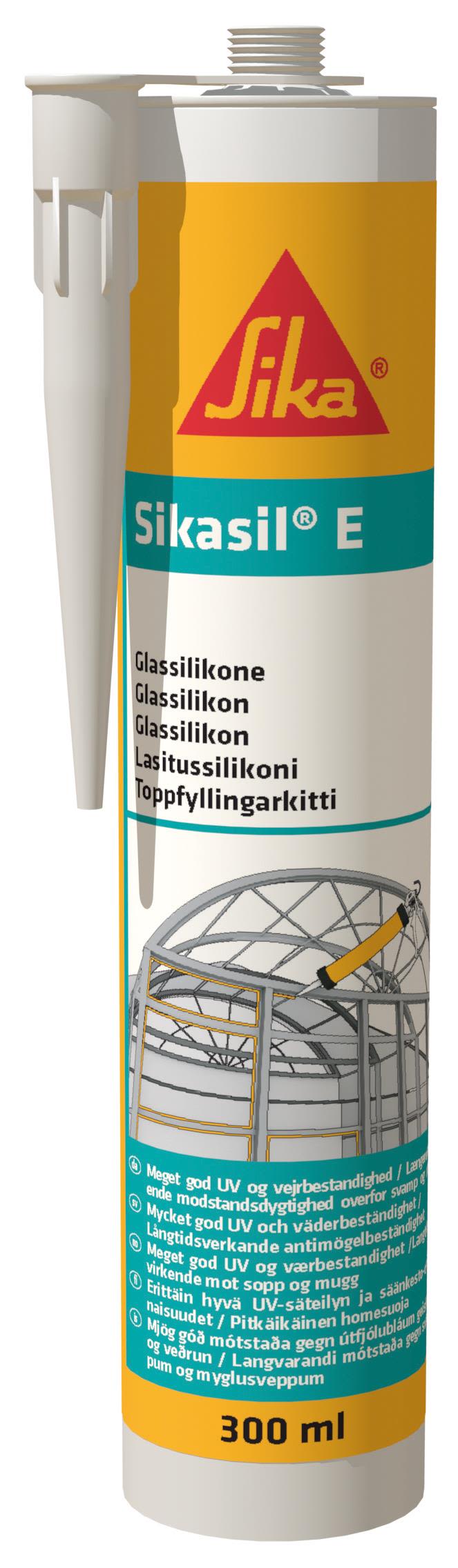 Sika Sil-E Fogmassa 300 ml, glassilikon Transparent