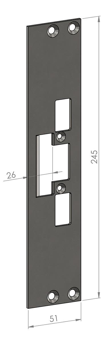 SAFETRON SA31-26 Monteringsstolpe plan, rostfritt stål 26 mm