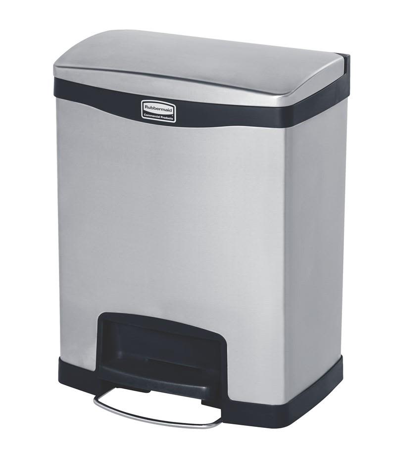 Rubbermaid Slim Jim Soptunna med pedal, rostfritt stål 30 l