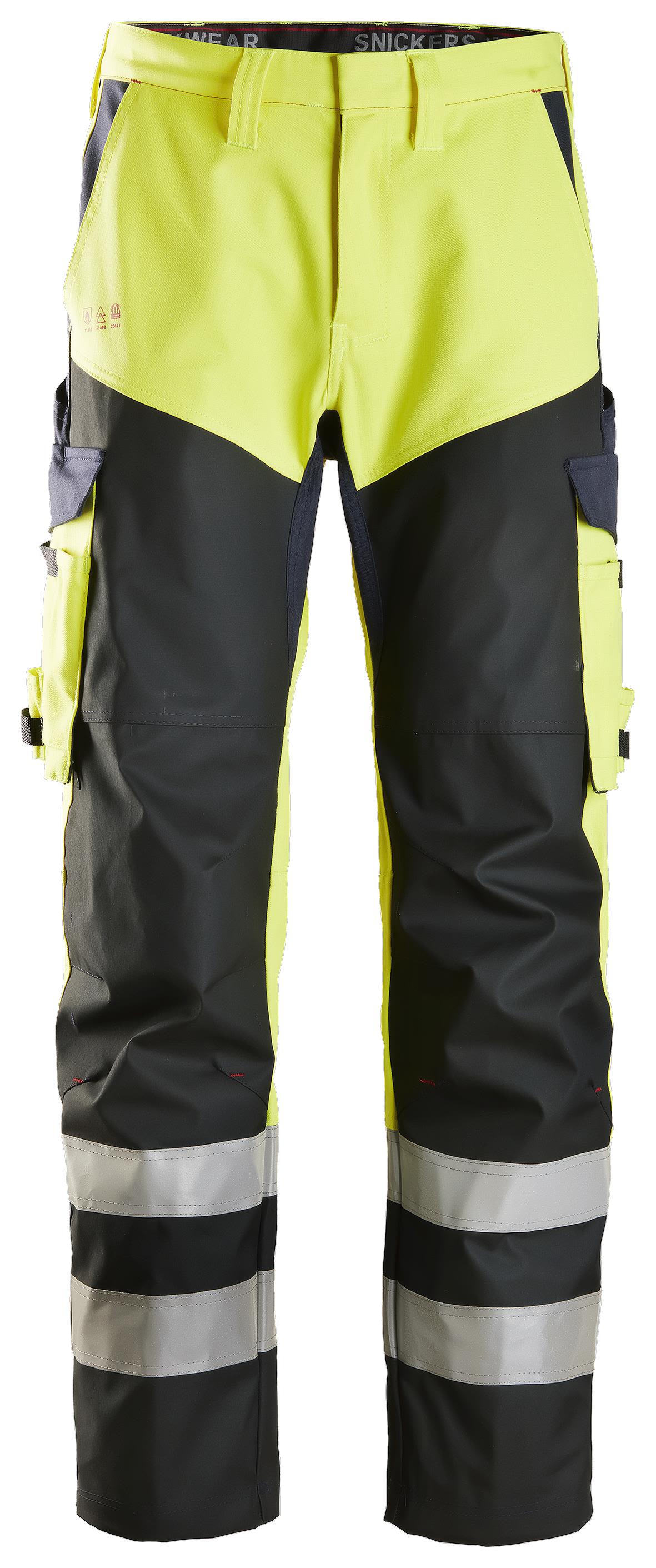 Snickers Workwear 6365 ProtecWork Arbeidsbukse varsel, gul/marineblå D116